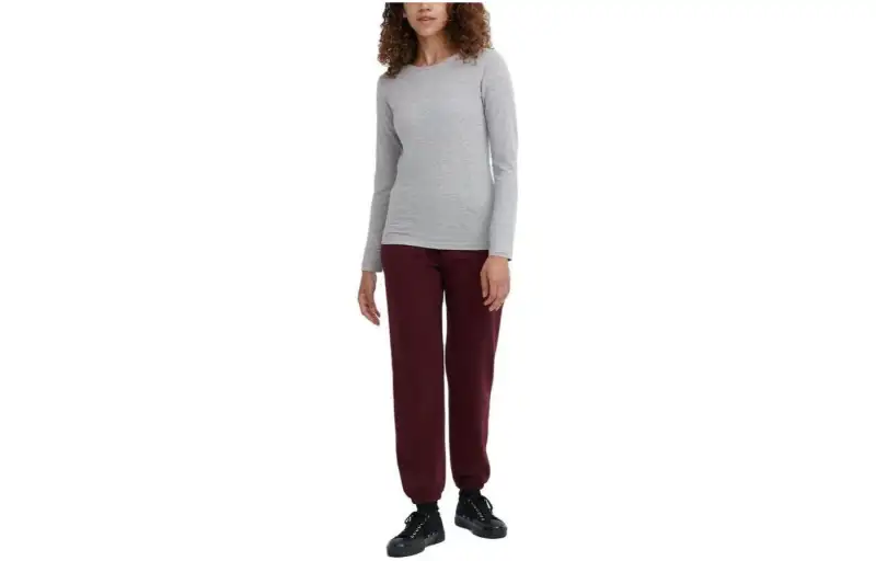 UNIQLO T Shirts Women's Gray Crew Neck Moderate Straight Fit