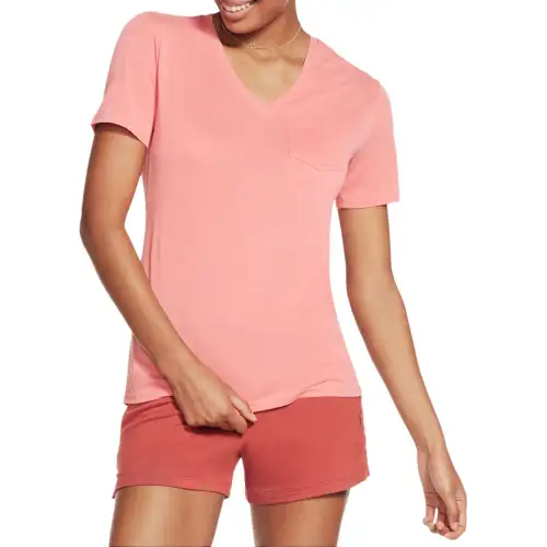 Skechers T Shirts Women's Red V Neck Moderate Other