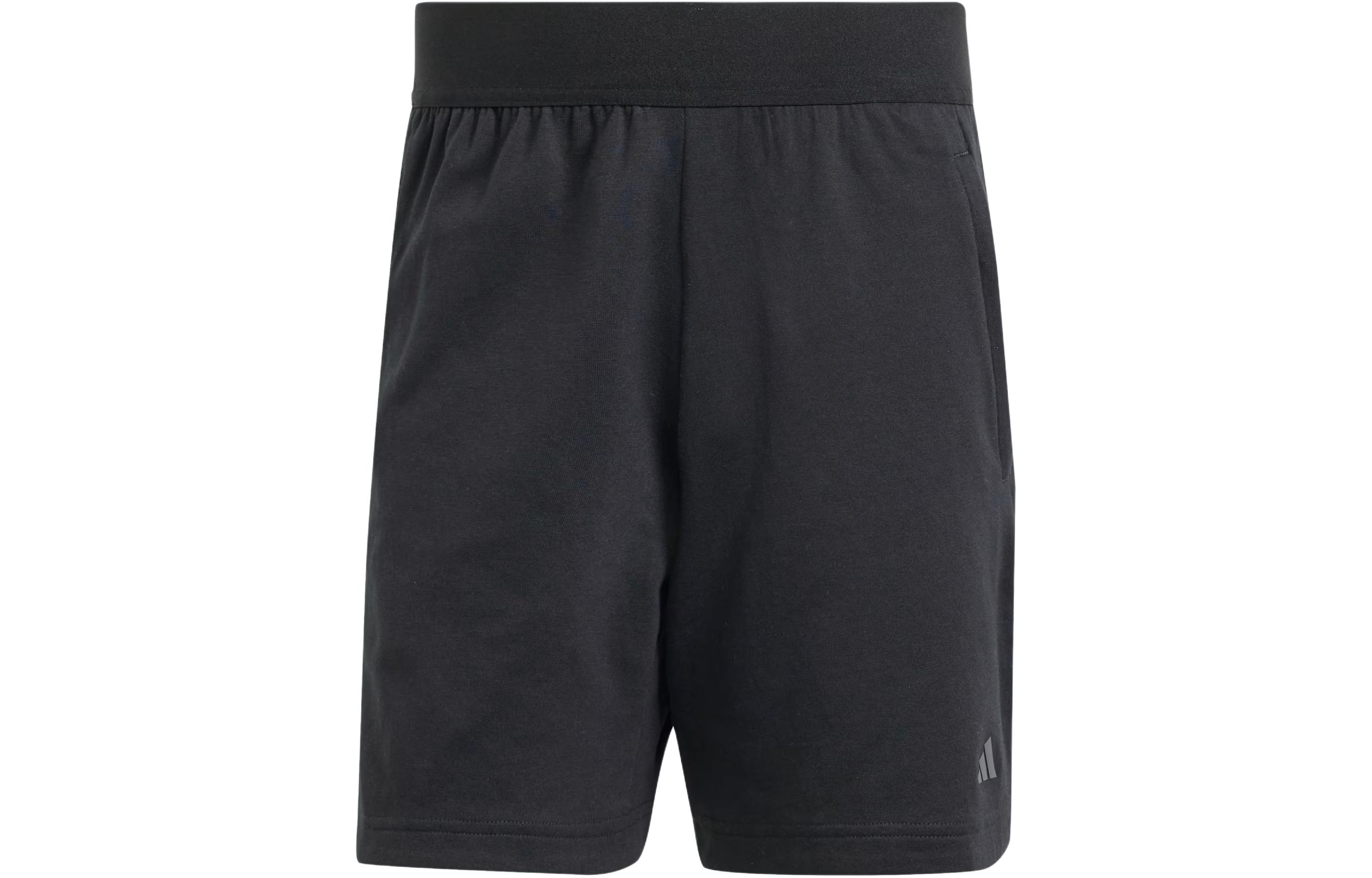 Adidas, sports black shorts for yoga for training, with your logo imprint, elastic waist