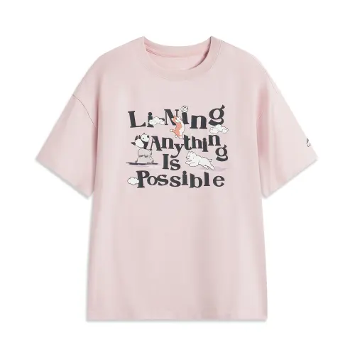 Li Ning Sports Life Collection T Shirt Women's Light Blush Pink