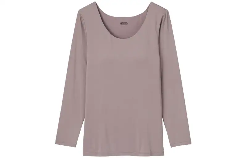 UNIQLO T Shirts Women's Dark Beige Moderate Straight Fit