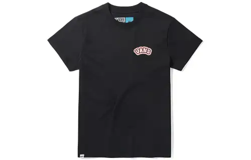 Vans T Shirts Women's Black Crew Neck Moderate Straight Fit