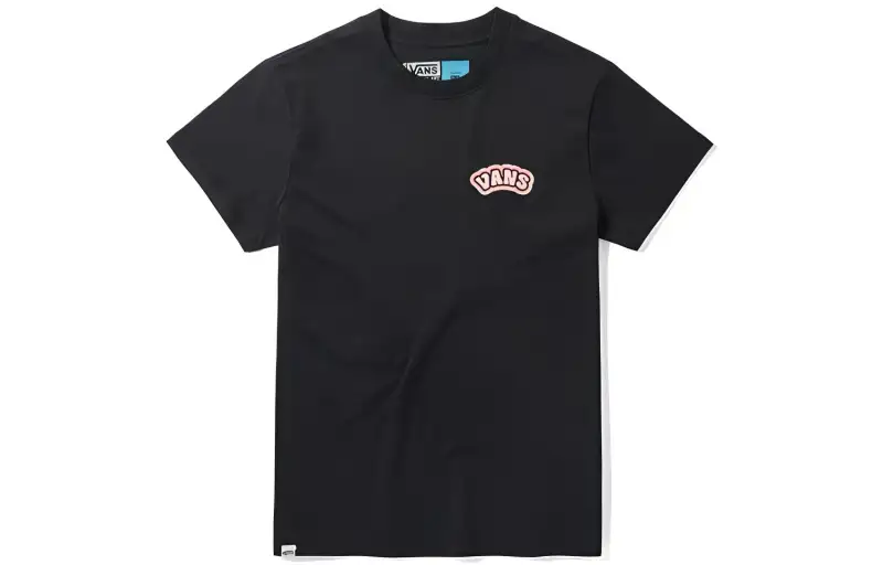 Vans T Shirts Women's Black Crew Neck Moderate Straight Fit