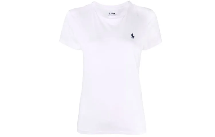 Polo Ralph Lauren Regular Sleeve T Shirt Women's White Straight Fit Style