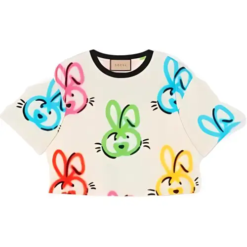 【Previous Season】Lunar New Year graffiti-print cropped T-shirt