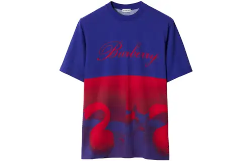 Burberry Swan-Printed Two-Toned T-Shirt