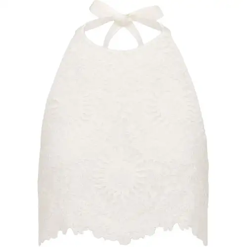 Dior Lace-Detailed Halterneck Top