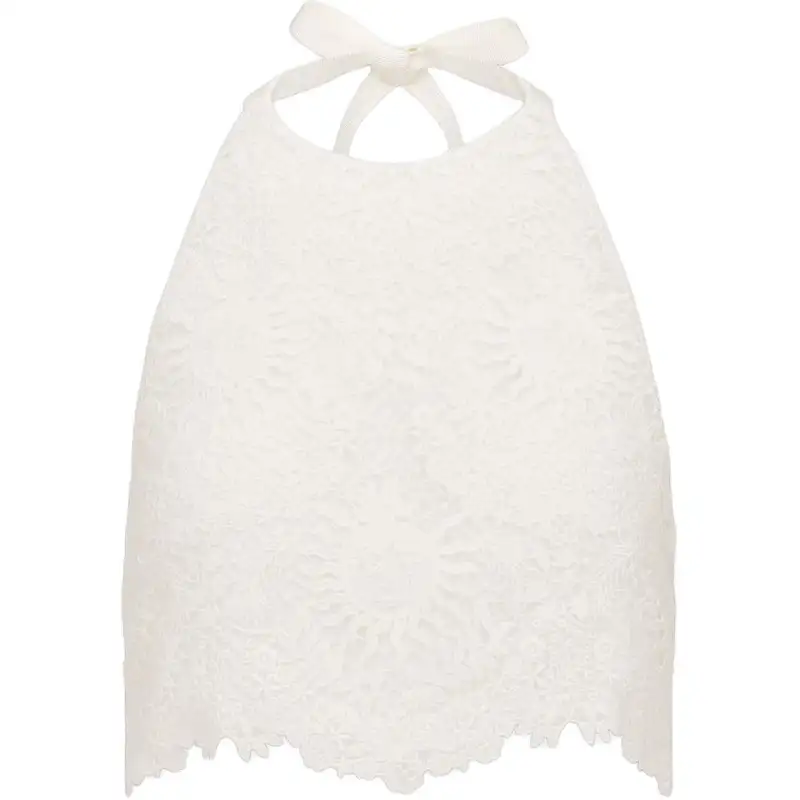 Dior Lace-Detailed Halterneck Top