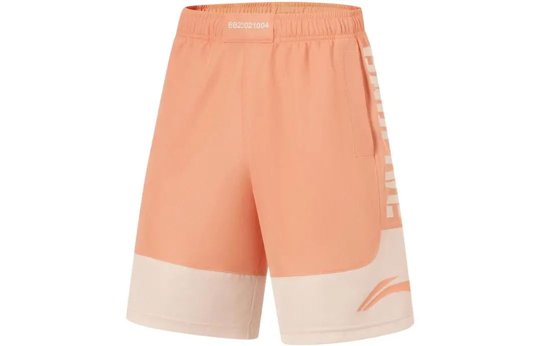 Li Ning Sports Shorts Men's Sunset Orange Moonlight Gray
