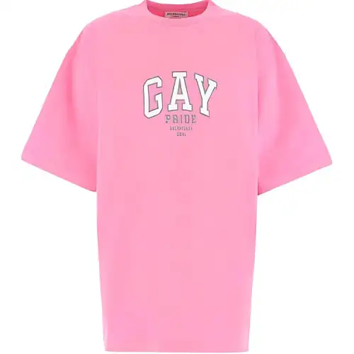 Balenciaga T Shirt, Loose Fit Women's Pink