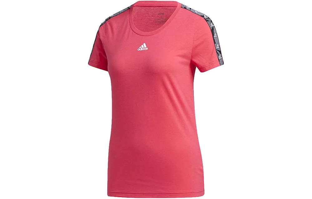 Adidas T-Shirts Women's Red Crew Neck Moderate Other