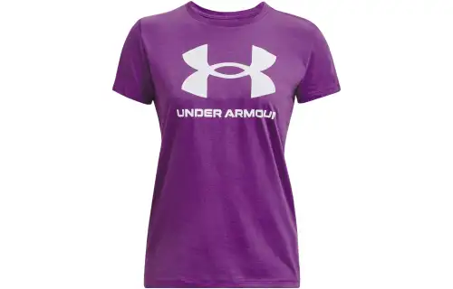 Under Armour Sportstyle T Shirts Women's Dark Purple Crew Neck Moderate Straight Fit