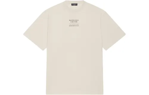 Balenciaga FW21 Drop Shoulder Sleeve T Shirt Women's Beige