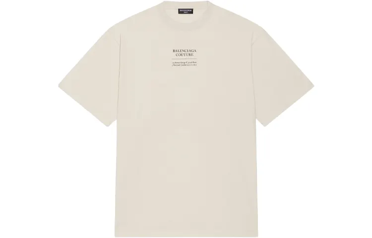 Balenciaga FW21 Drop Shoulder Sleeve T Shirt Women's Beige