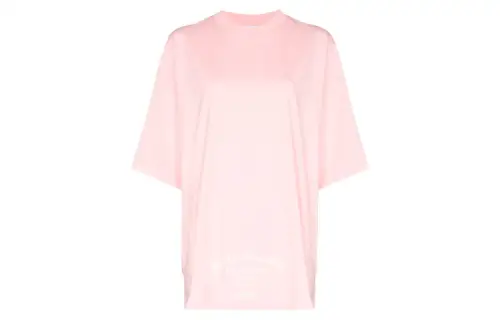 Vetements T Shirts Women's Pink Crew Neck Moderate Straight Fit