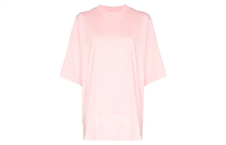 Vetements T Shirts Women's Pink Crew Neck Moderate Straight Fit