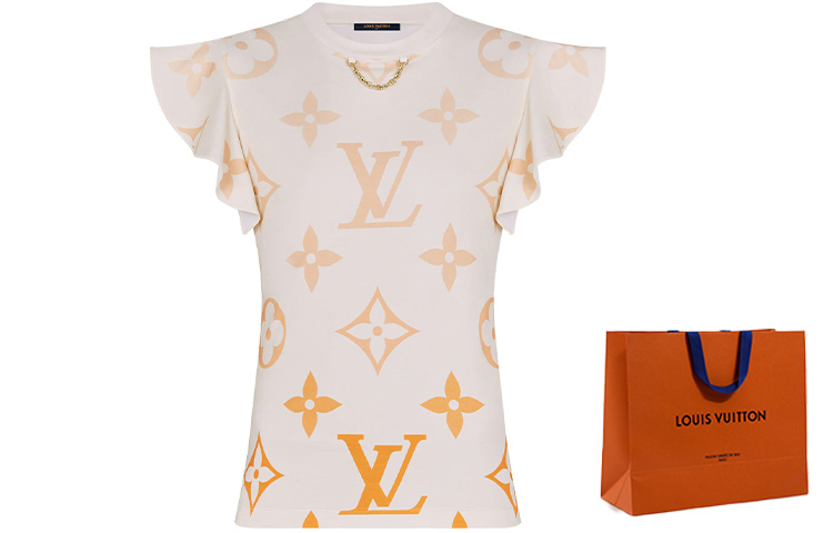 Женская футболка Louis Vuitton (светло-розовая) — фото 5
