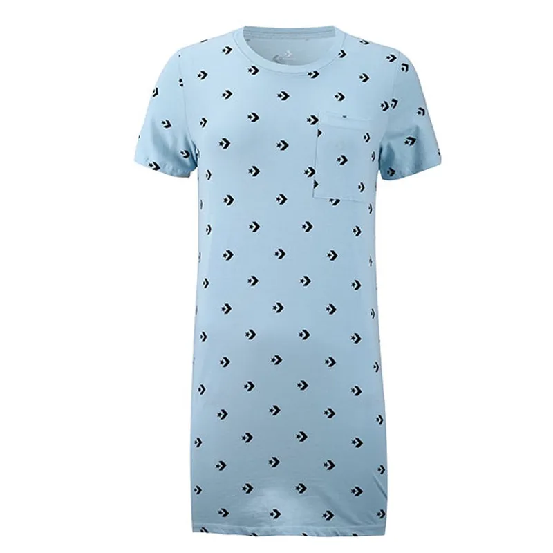 Converse T-Shirts Women's Blue Crew Neck Moderate