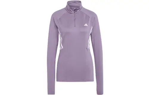 Adidas Originals AE T Shirts Women's Dark Gray Violet Stand Collar Moderate Straight Fit