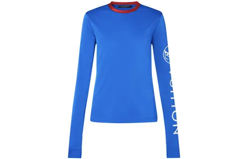 LOUIS VUITTON New Quarterly Products Of LV T Shirts Women's Blue Crew Neck Moderate Other