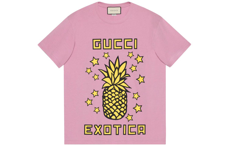Женская футболка Gucci (розовая)