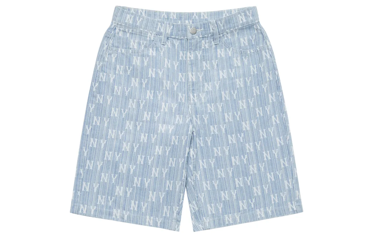 MLB MEN'S CLASSIC MONOGRAM STRIPE DENIM SHORTS NEW YORK YANKEES