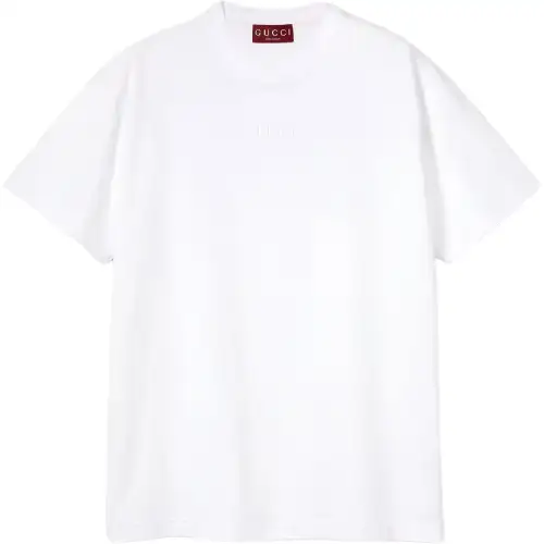 GUCCI Drop Shoulder Sleeve T Shirt Women's White