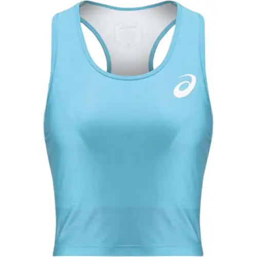 ASICS Tank Tops Women's Blue U Neck Moderate Racerback