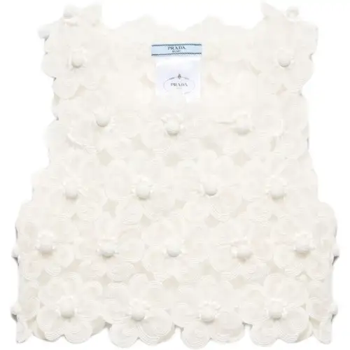 PRADA Tank Tops Women's White Crew Neck Moderate Other
