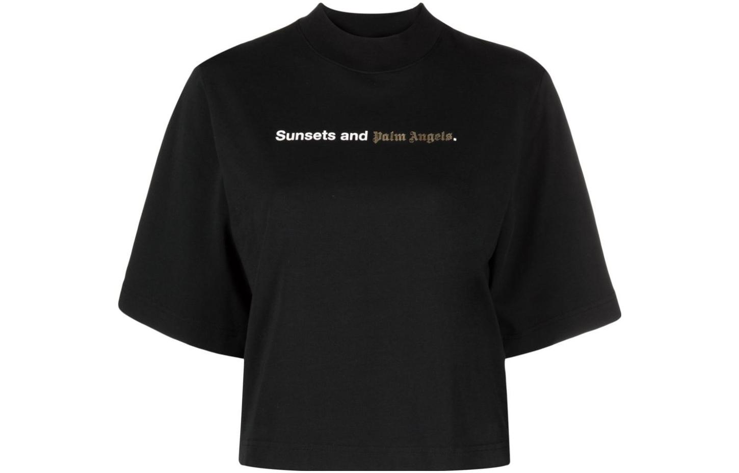 Palm Angels Sunsets-print cotton T-shirt