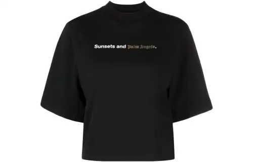 Palm Angels Sunsets-print cotton T-shirt