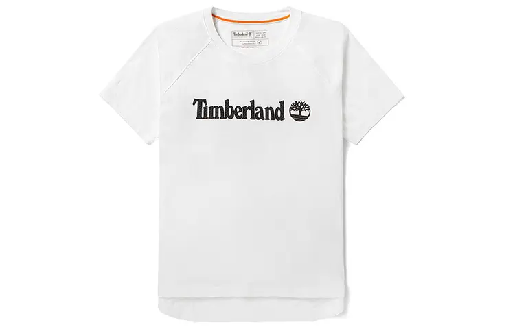 Timberland T Shirts Women's White Crew Neck Moderate Straight Fit