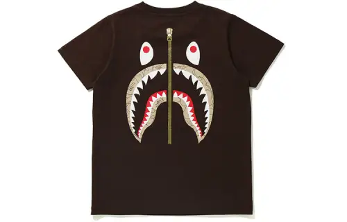 A BATHING APE Shark Series T Shirts Women's Crew Neck Moderate Straight Fit