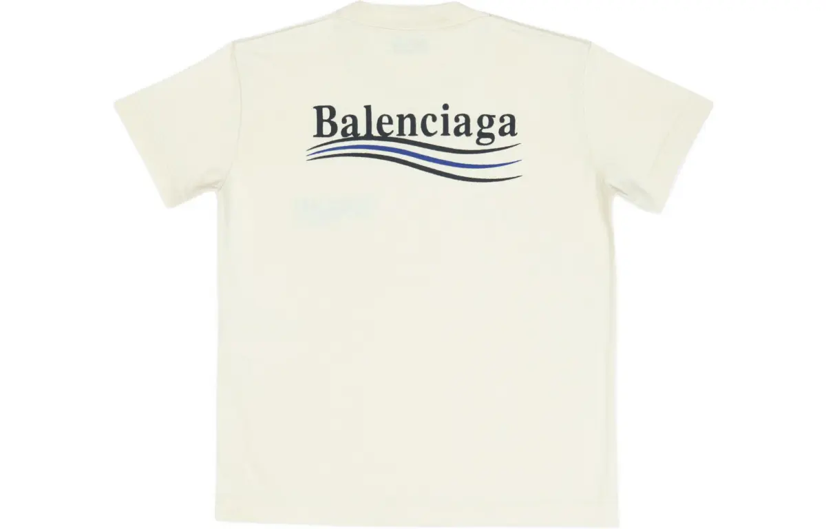 Balenciaga Regular Sleeve T Shirt Women's Beige Slim Fit