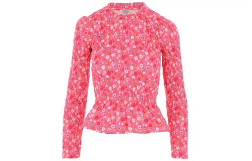 Balenciaga Puff Sleeve T Shirt Women's Pink