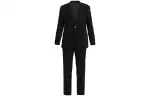 PRADA Business Suits Men's Black V Neck Moderate