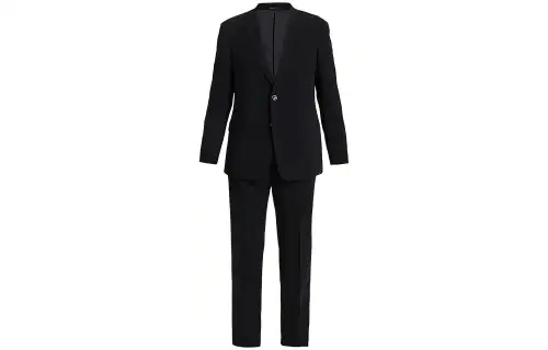 PRADA Business Suits Men's Black V Neck Moderate