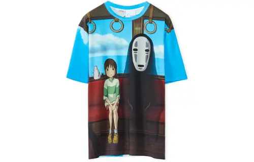 LOEWE Spirited Away T Shirts Women's Blue Crew Neck Moderate