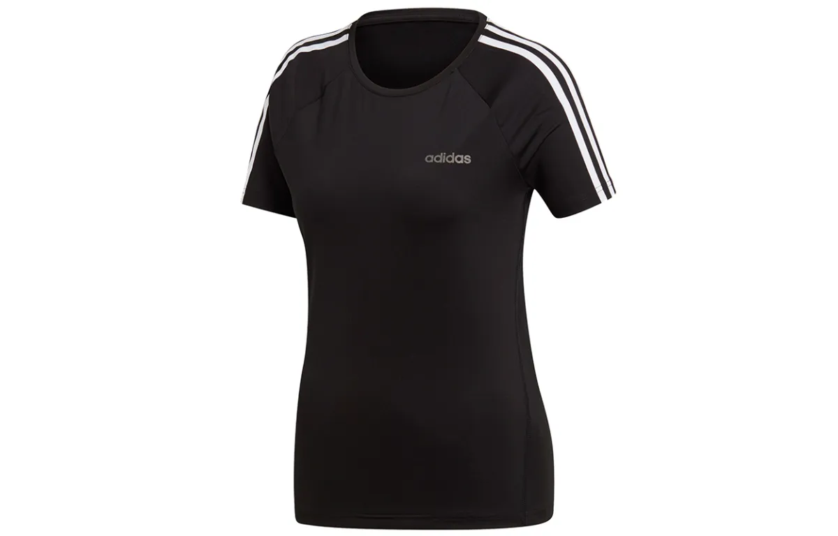 Adidas T-Shirts Women's Black Crew Neck Moderate Straight Fit