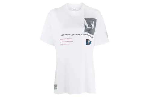 Burberry Women's Montage Print Cotton Short-Sleeve T-shirt White