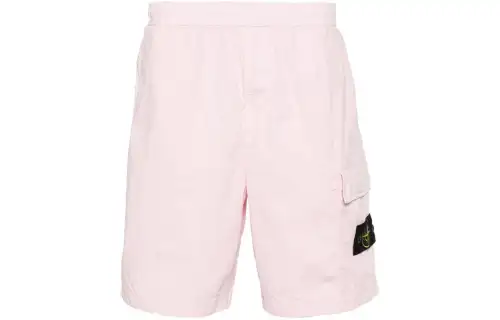 Stone Island logo-patch cotton Bermuda shorts