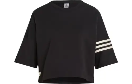 Adidas Originals Neuclassics T Shirts Women's Black Crew Neck Moderate Straight Fit