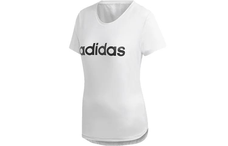 Adidas T-Shirts Women's White Crew Neck Thin Straight Fit