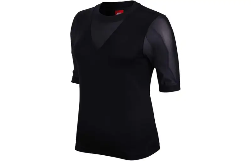 Nike T Shirts Women's Black Crew Neck Moderate Straight Fit