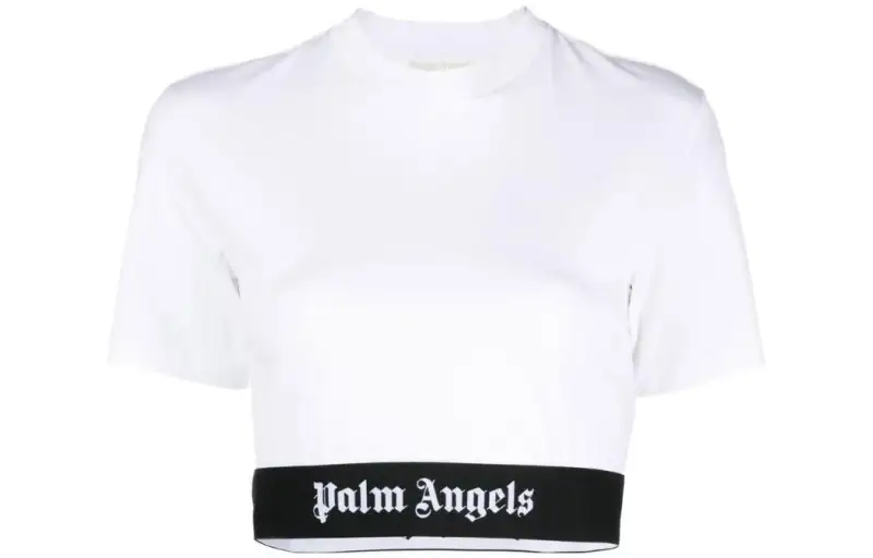 PALM ANGELS Logo underband Cropped T shirt