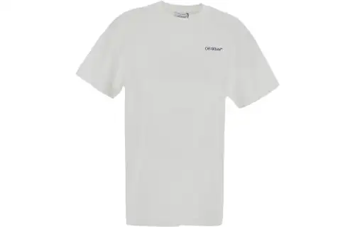OFF-WHITE Diag-stripe Embroidered Cotton T-shirt
