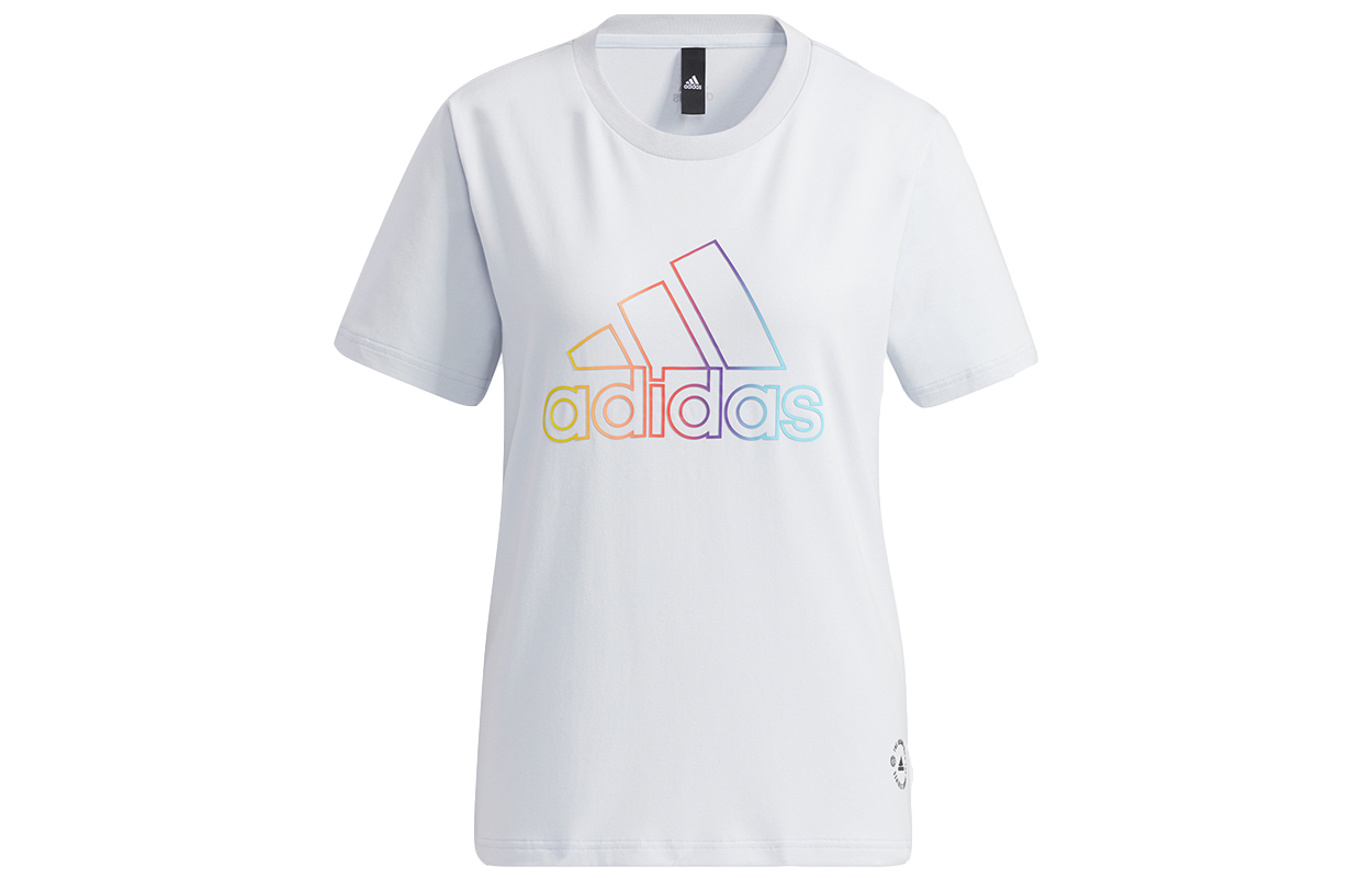 Женские футболка adidas W Bos Tee (светло-голубая) — фото 1
