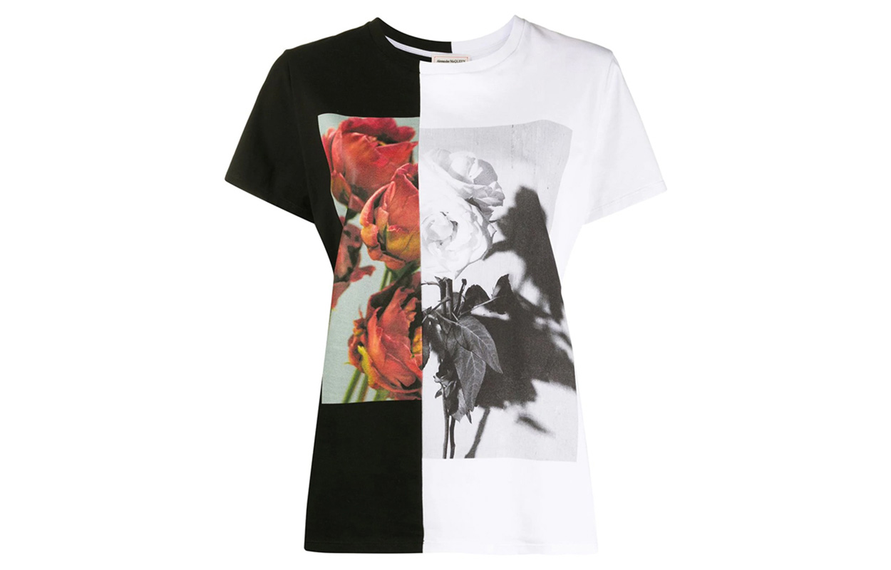 Женская футболка Alexander Alexander McQueen T (черно-белая)
