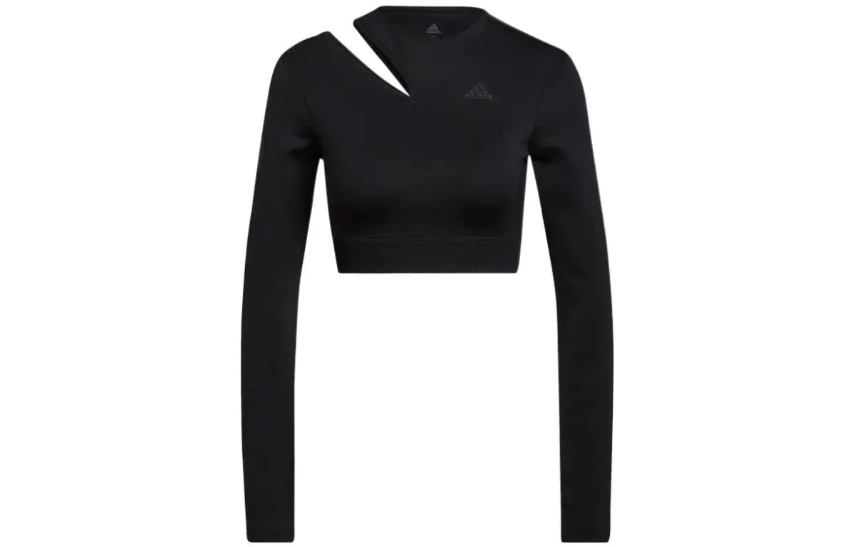 Adidas T-Shirts Women's Black Crew Neck Moderate Nipped-in Waist