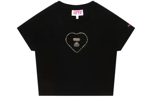 A BATHING APE APEE By A BATHING APE Crop Tops Women's Crew Neck Moderate